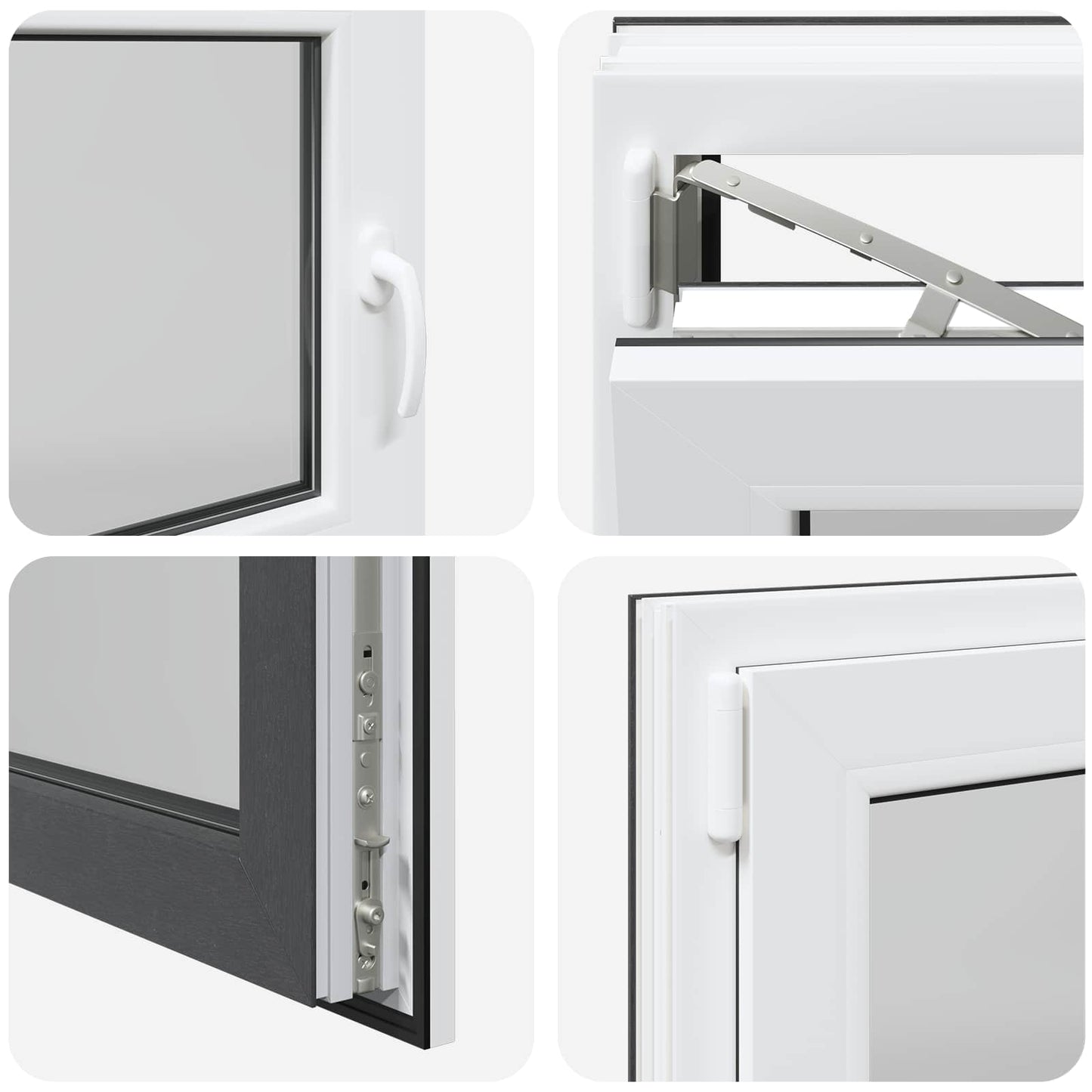 Basement Window RISOR 110 x 70 cm PVC and Glass Anthracite