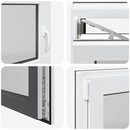 Basement Window RISOR 110 x 70 cm PVC and Glass Anthracite