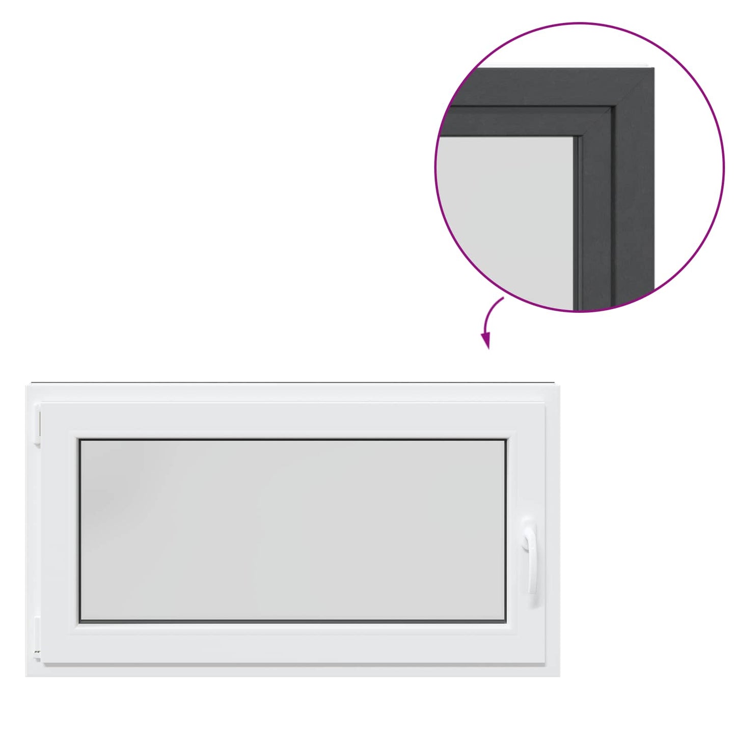 Basement Window RISOR 110 x 70 cm PVC and Glass Anthracite