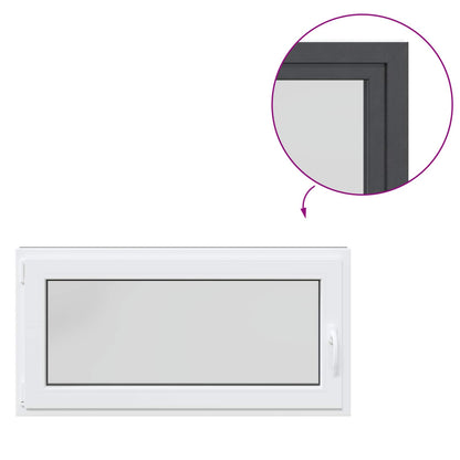 Basement Window RISOR 120 x 60 cm PVC and Glass Anthracite