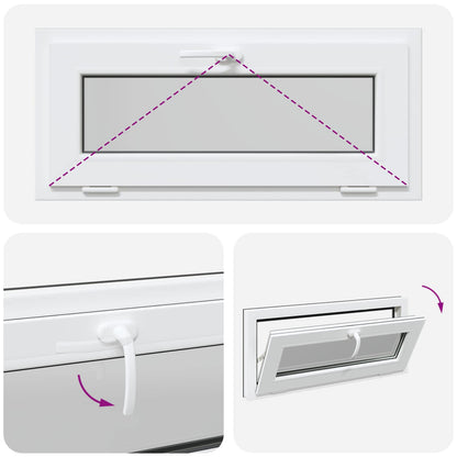 Basement Window RISOR 90 x 40 cm PVC and Glass Anthracite