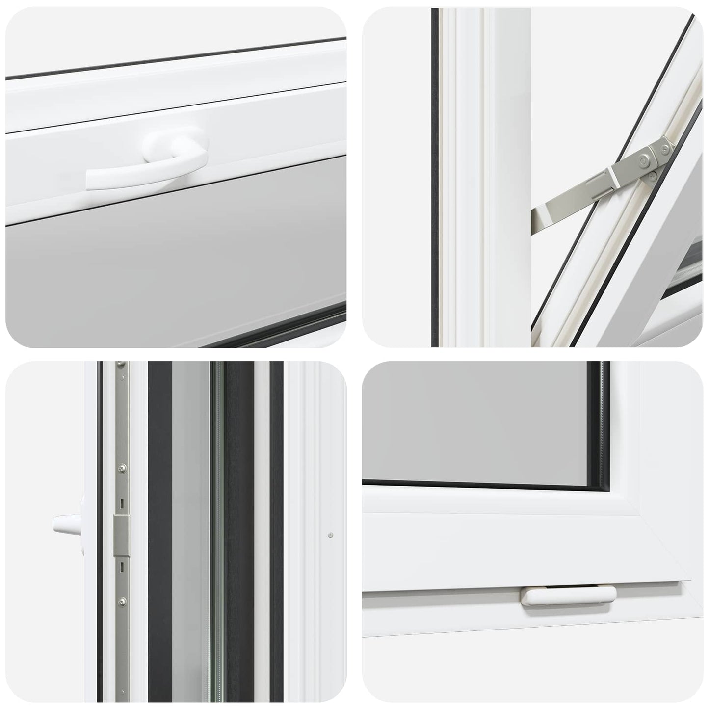 Basement Window RISOR 110 x 40 cm PVC and Glass Anthracite