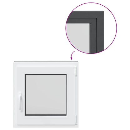 Basement Window RISOR 50 x 50 cm PVC and Glass Anthracite