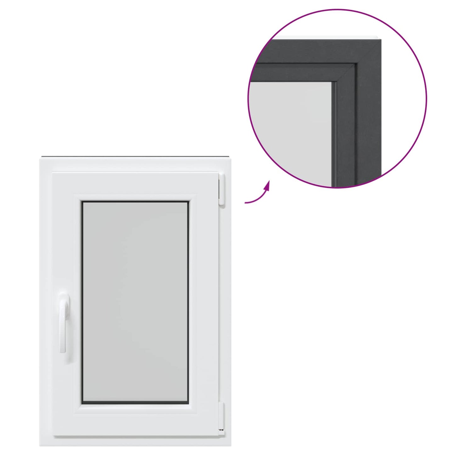 Basement Window RISOR 50 x 75 cm PVC and Glass Anthracite