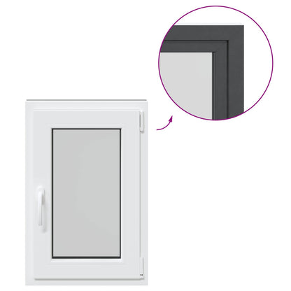 Basement Window RISOR 50 x 75 cm PVC and Glass Anthracite
