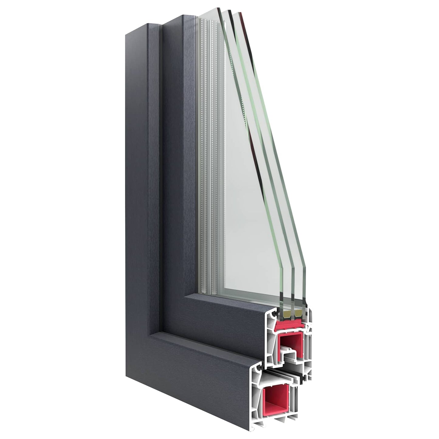 Basement Window RISOR 50 x 75 cm PVC and Glass Anthracite
