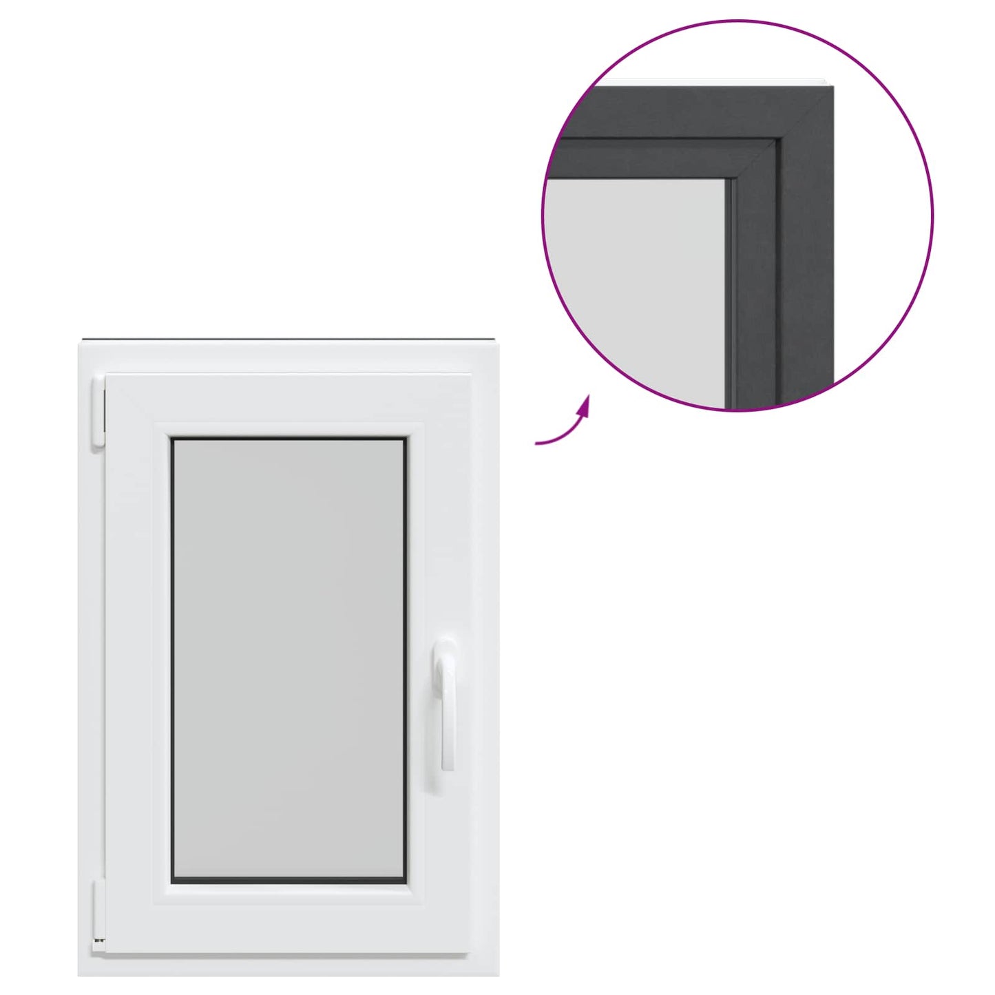 Basement Window RISOR 50 x 75 cm PVC and Glass Anthracite