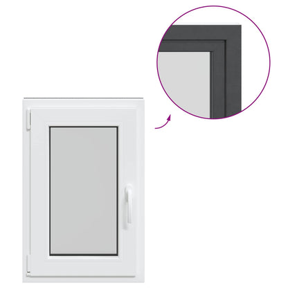 Basement Window RISOR 50 x 75 cm PVC and Glass Anthracite