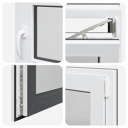 Basement Window RISOR 60 x 60 cm PVC and Glass Anthracite