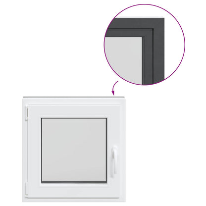 Basement Window RISOR 60 x 60 cm PVC and Glass Anthracite