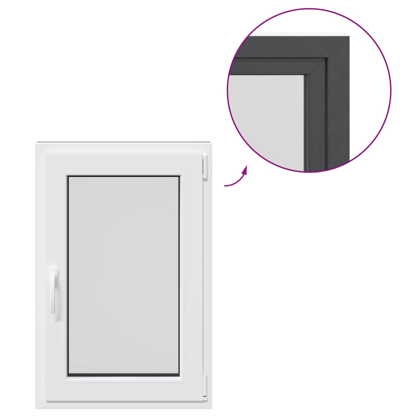 Basement Window RISOR 60 x 90 cm PVC and Glass Anthracite