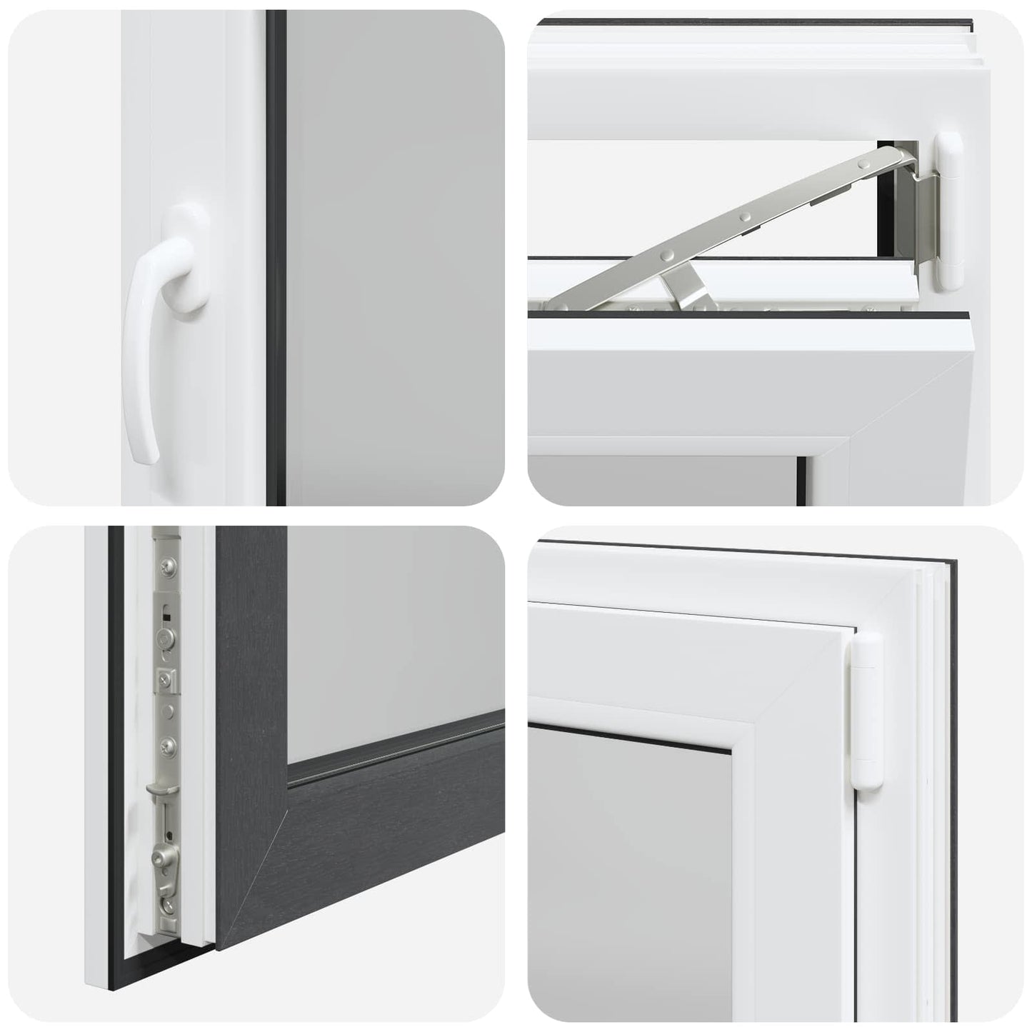 Basement Window RISOR 60 x 100 cm PVC and Glass Anthracite