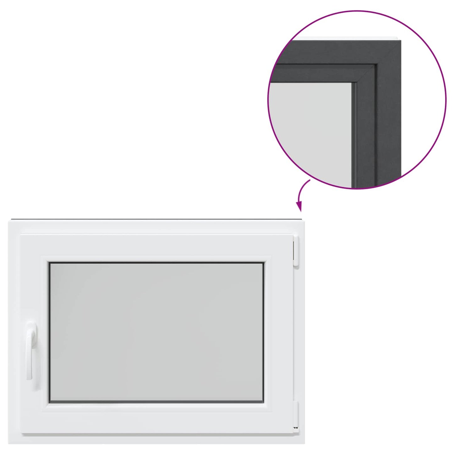 Basement Window RISOR 60 x 100 cm PVC and Glass Anthracite