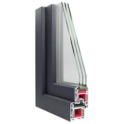 Basement Window RISOR 60 x 100 cm PVC and Glass Anthracite