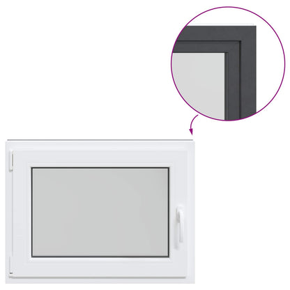Basement Window RISOR 80 x 50 cm PVC and Glass Anthracite