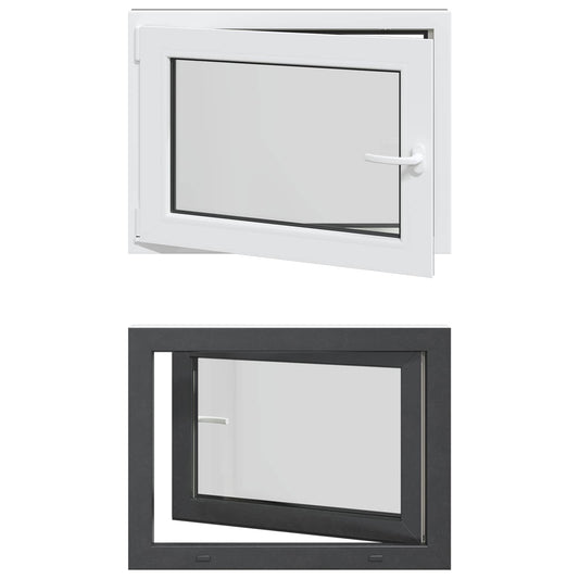 Tilt & Turn Basement Window RISOR 80 x 60 cm PVC and Glass