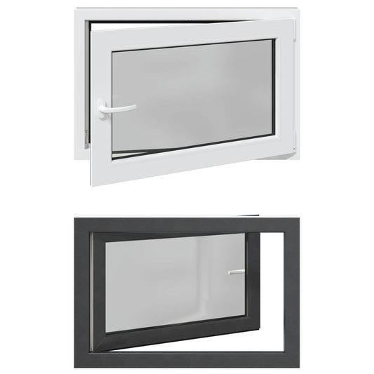 Tilt & Turn Basement Window RISOR 80 x 70 cm PVC and Glass