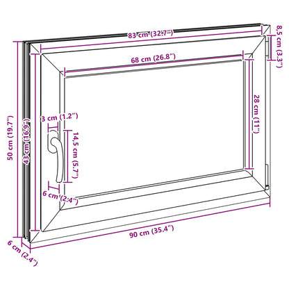 Basement Window RISOR 80 x 70 cm PVC and Glass Anthracite