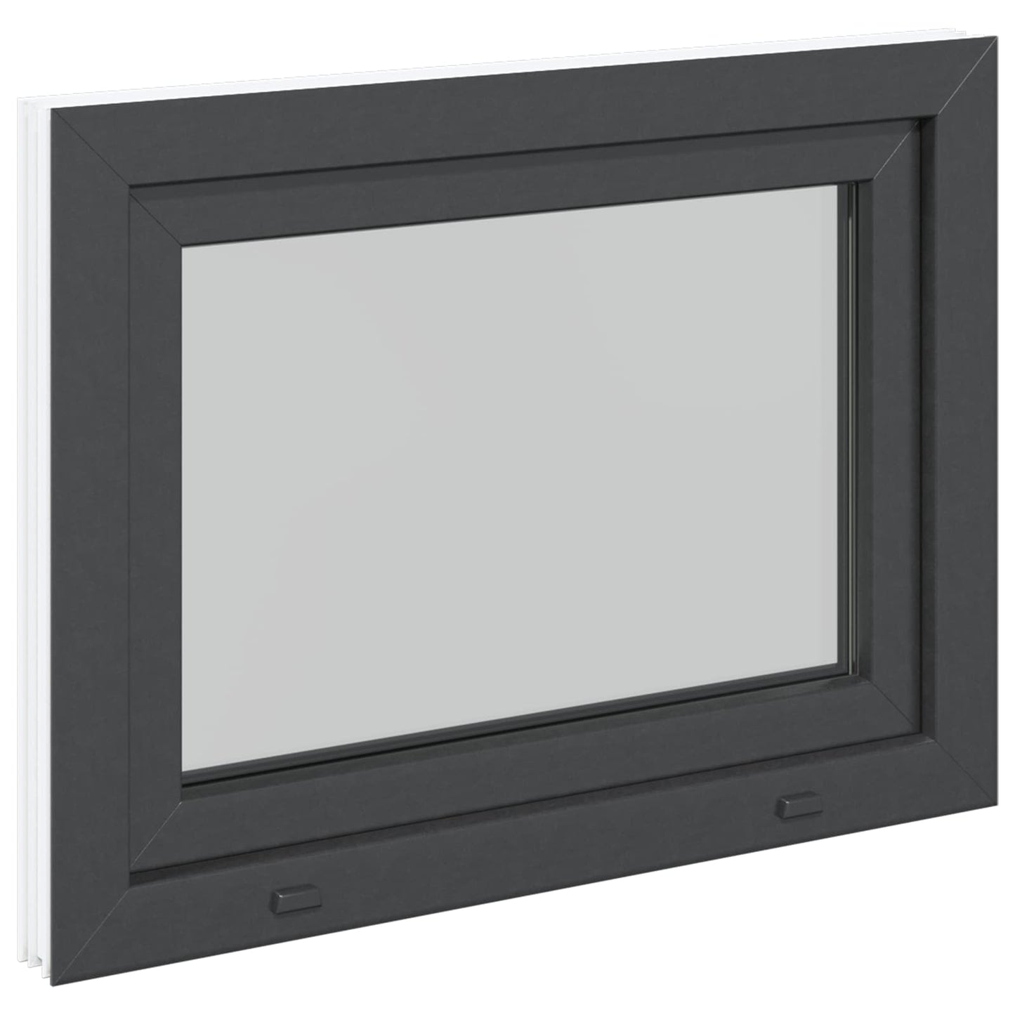 Basement Window RISOR 90 x 50 cm PVC and Glass Anthracite
