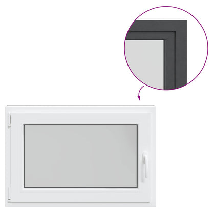 Basement Window RISOR 90 x 60 cm PVC and Glass Anthracite