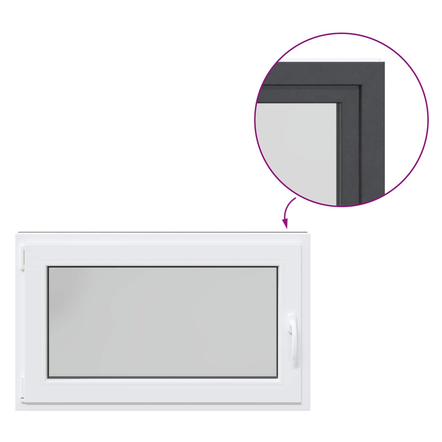 Basement Window RISOR 100 x 60 cm PVC and Glass Anthracite
