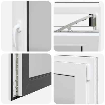 Basement Window RISOR 100 x 70 cm PVC and Glass Anthracite