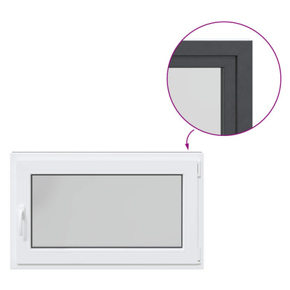 Basement Window RISOR 100 x 70 cm PVC and Glass Anthracite