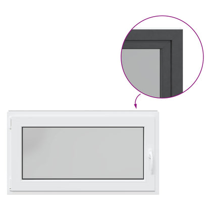 Basement Window RISOR 110 x 50 cm PVC and Glass Anthracite