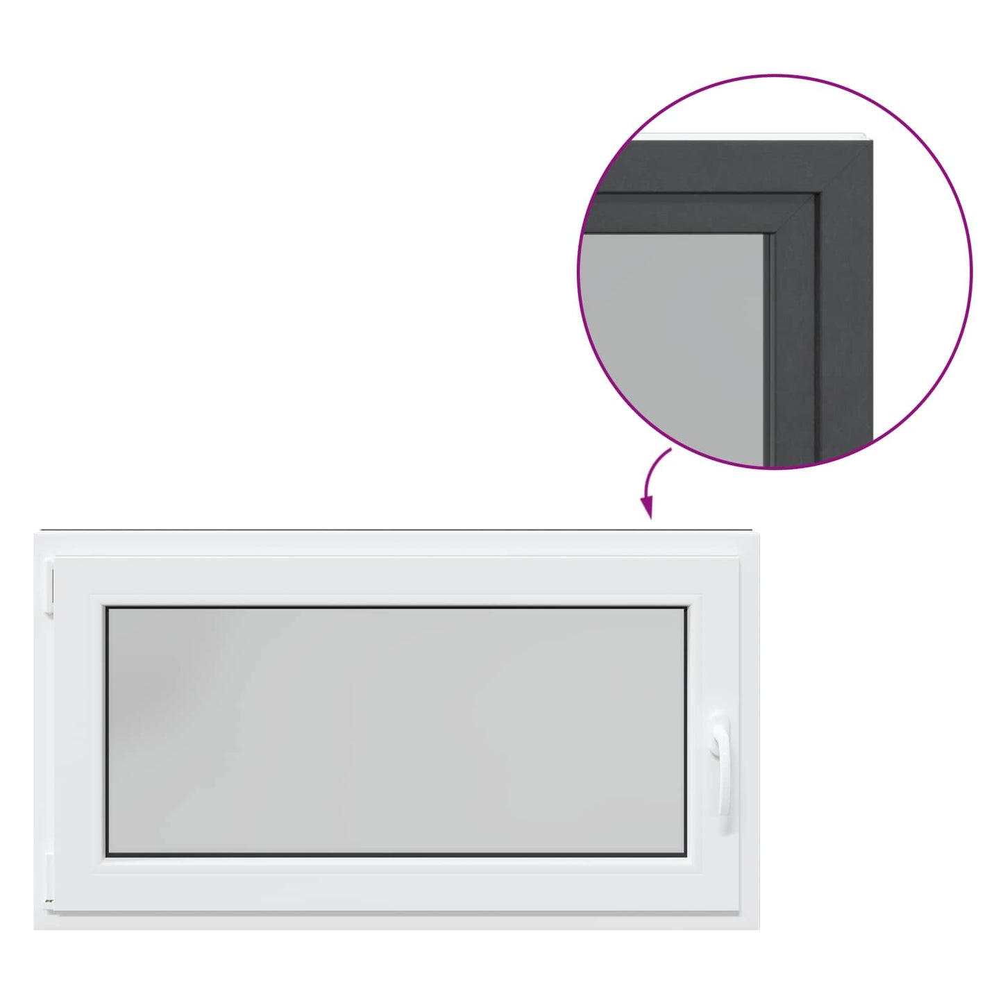 Basement Window RISOR 110 x 60 cm PVC and Glass Anthracite