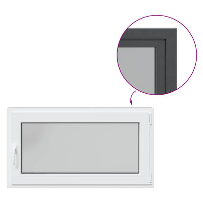 Basement Window RISOR 110 x 70 cm PVC and Glass Anthracite