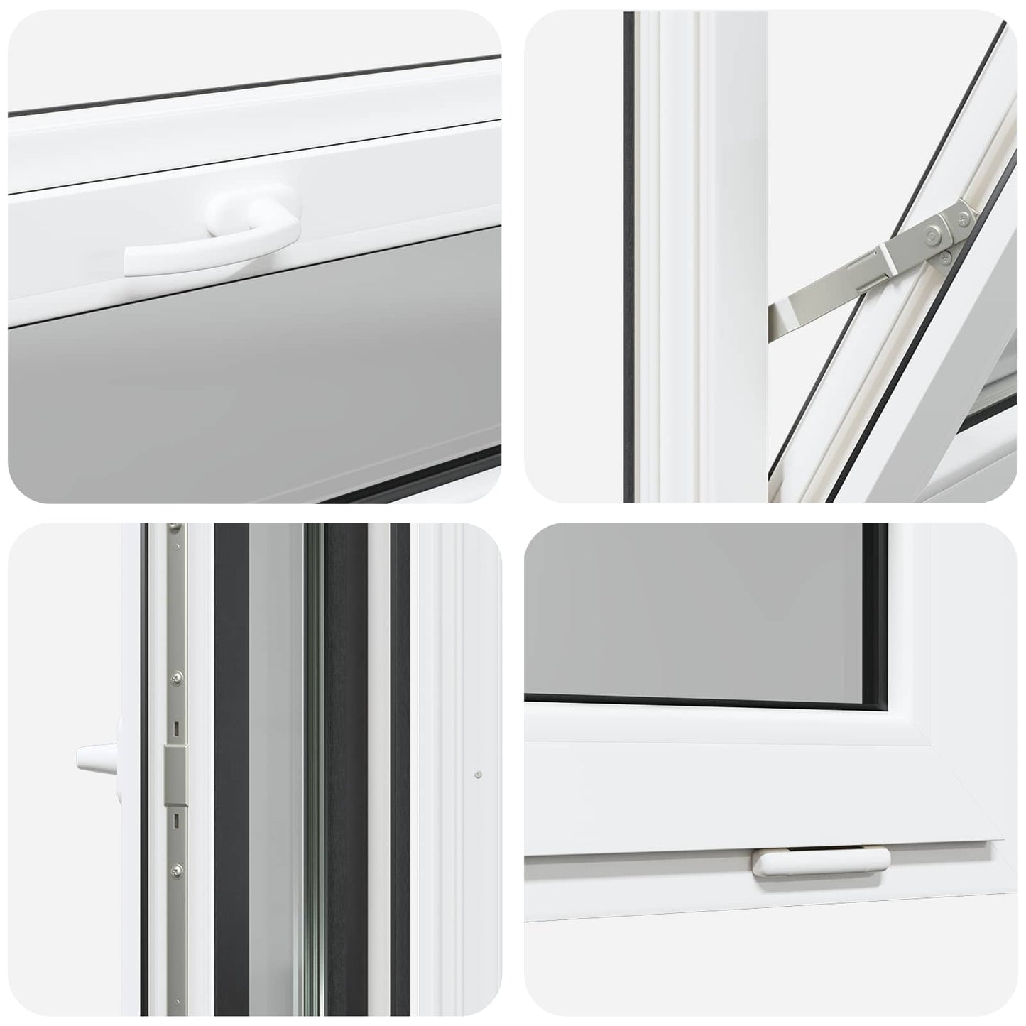 Basement Window RISOR 100 x 40 cm PVC and Glass Anthracite