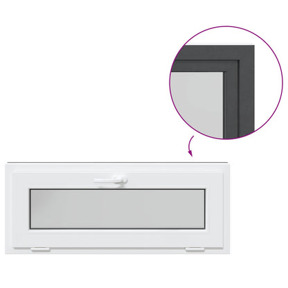 Basement Window RISOR 100 x 40 cm PVC and Glass Anthracite