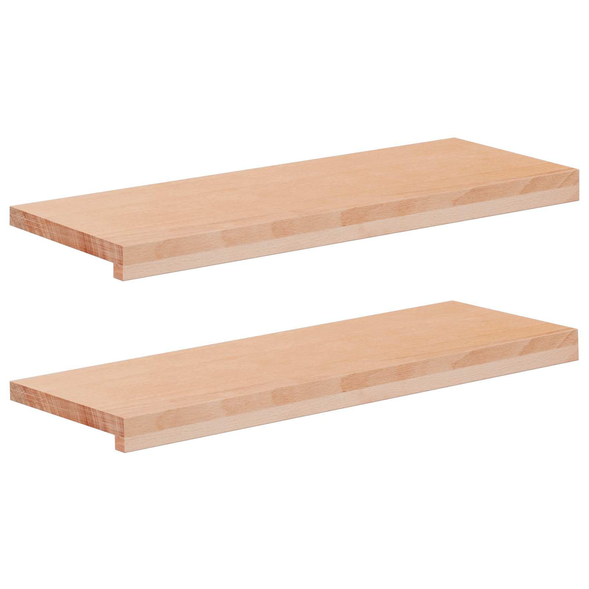 Stair Treads 2 pcs 80 x 25 x 2 cm Natural Solid Beech Wood