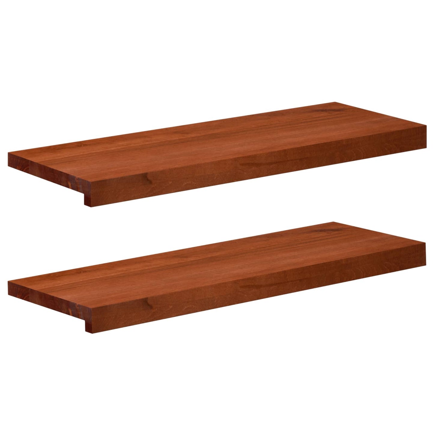 Stair Treads 2 pcs 80 x 30 x 2 cm Brown Solid Beech Wood