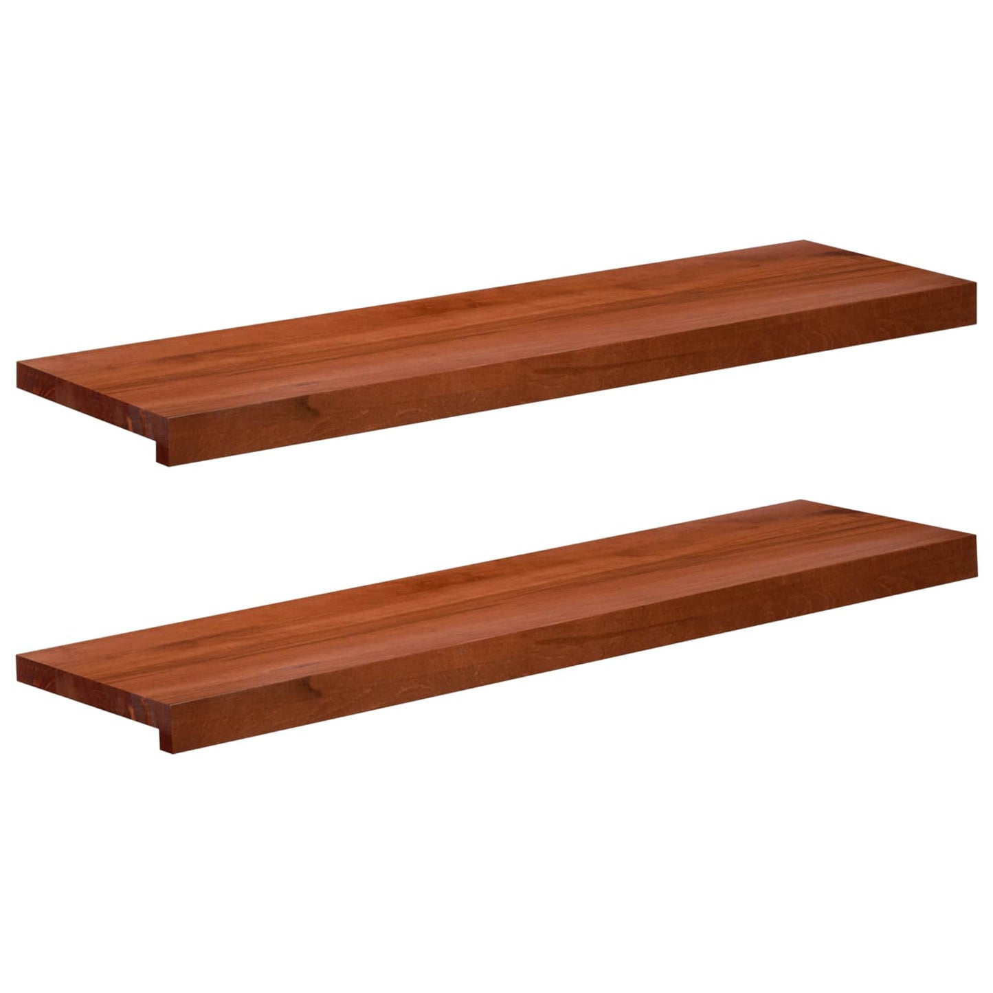 Stair Treads 2 pcs 100 x 30 x 2 cm Brown Solid Beech Wood
