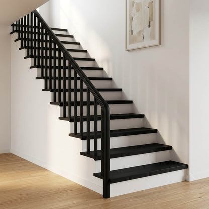 Stair Treads 2 pcs 80 x 25 x 2 cm Black Solid Beech Wood