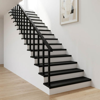 Stair Treads 8 pcs 100 x 25 x 2 cm Black Solid Beech Wood