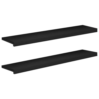 Stair Treads 2 pcs 110 x 30 x 2 cm Black Solid Beech Wood