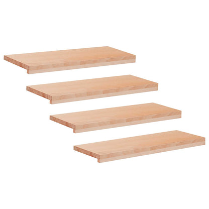 Stair Treads 4 pcs 70 x 25 x 2 cm Natural Solid Beech Wood