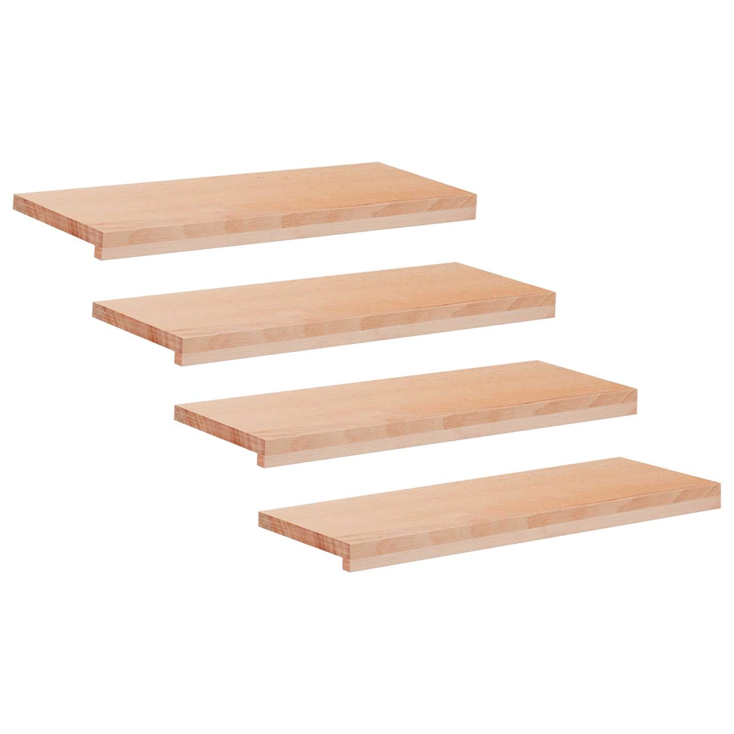 Stair Treads 4 pcs 80 x 30 x 2 cm Natural Solid Beech Wood