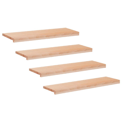 Stair Treads 4 pcs 90 x 30 x 2 cm Natural Solid Beech Wood