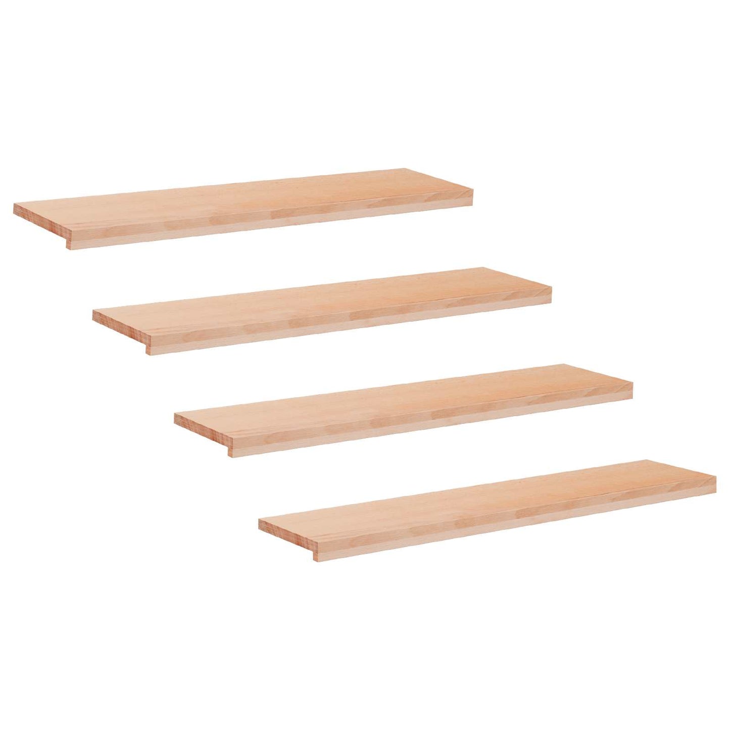 Stair Treads 4 pcs 110 x 30 x 2 cm Natural Solid Beech Wood