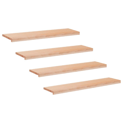 Stair Treads 4 pcs 110 x 30 x 2 cm Natural Solid Beech Wood