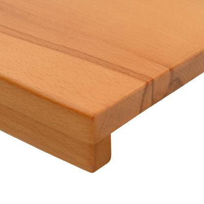 Stair Treads 4 pcs 90 x 25 x 2 cm Light Brown Solid Beech Wood