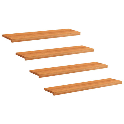 Stair Treads 4 pcs 120 x 25 x 2 cm Light Brown Solid Beech Wood
