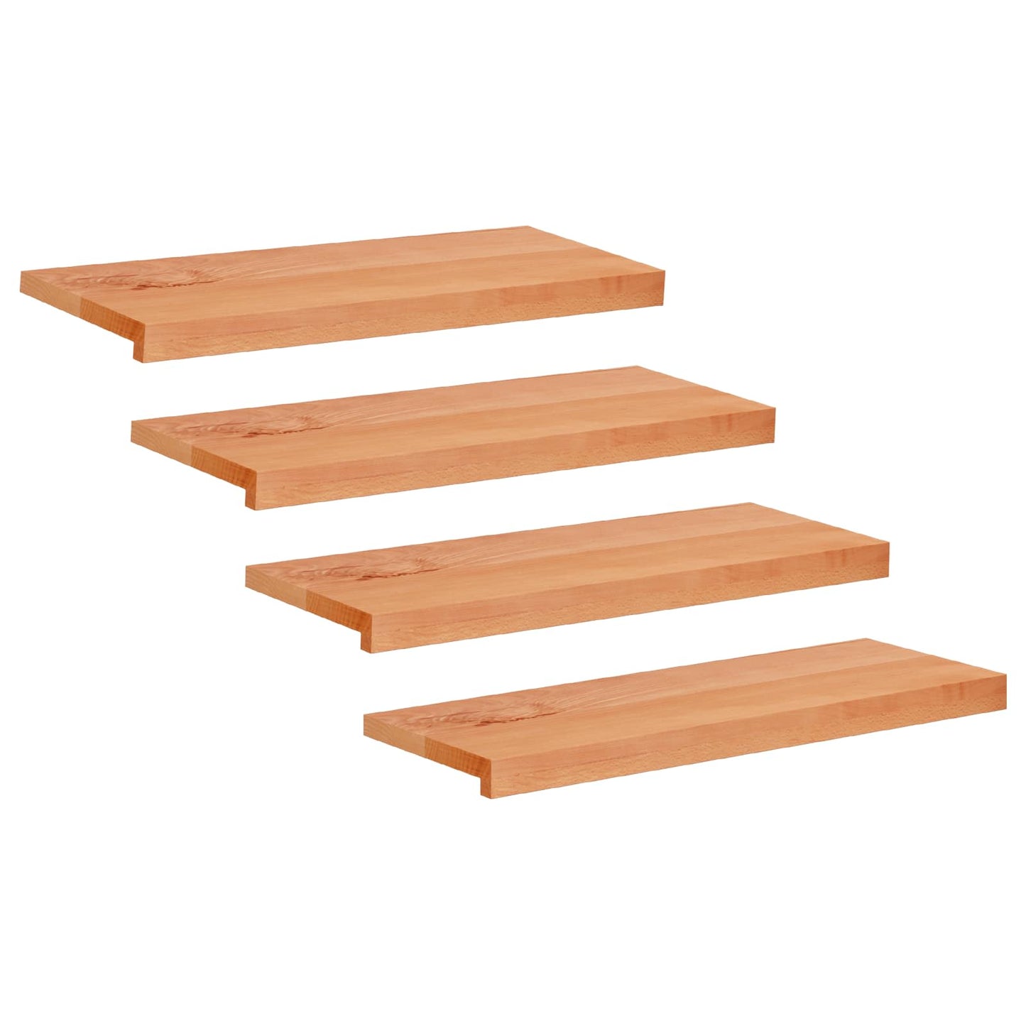 Stair Treads 4 pcs 70 x 25 x 2 cm Varnish Solid Beech Wood