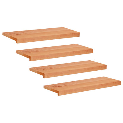 Stair Treads 4 pcs 80 x 30 x 2 cm Varnish Solid Beech Wood