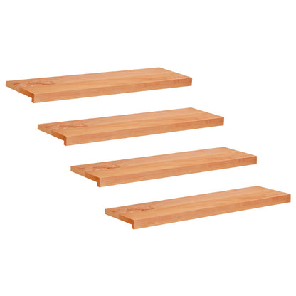 Stair Treads 4 pcs 100 x 30 x 2 cm Varnish Solid Beech Wood