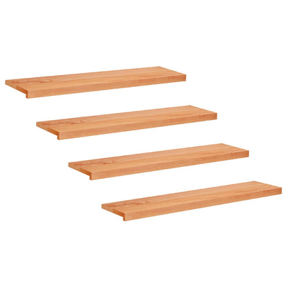 Stair Treads 4 pcs 120 x 30 x 2 cm Varnish Solid Beech Wood