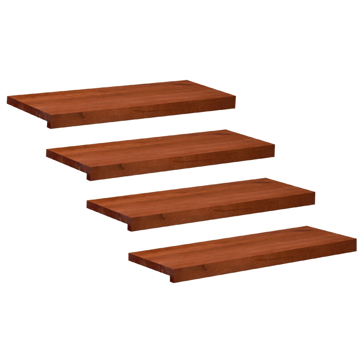 Stair Treads 4 pcs 70 x 30 x 2 cm Brown Solid Beech Wood